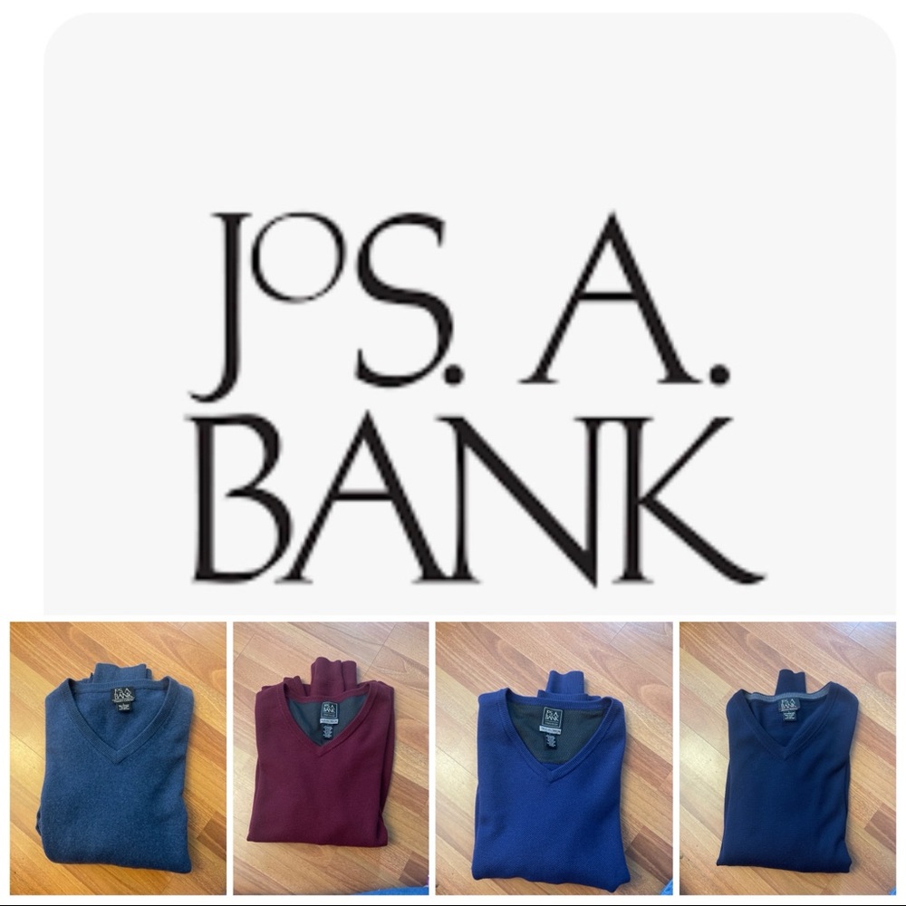 Jos A Banks set of 4 sweaters. 2 Travel Tech, 1 Signature, & 1 Traveler.